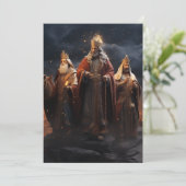 Drei weiße Weihnachtskarte Feiertagskarte (Stehend Vorderseite)