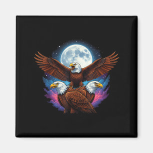 Drei Weißkopfseeadler Mond Meme lustiger Vogellieb Magnet