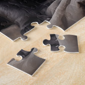 Drei Welpen mit schwarzem Mops Puzzle (Seite)