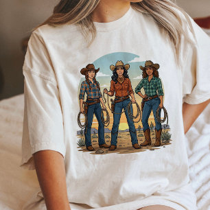 Drei Western-Cowgirls mit Lassos Tri-Blend Shirt