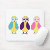 Drei Whimsical Owls Mousepad (Mit Mouse)