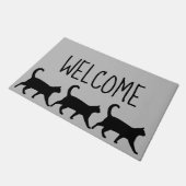 Drei Whimsikerkatzen willkommen Fußmatte (Schrägansicht)