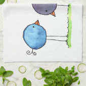 Drei Whimsikfarbene Vögel Geschirrtuch (Gefaltet)