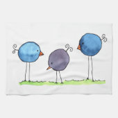 Drei Whimsikfarbene Vögel Geschirrtuch (Horizontal)