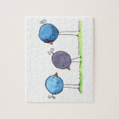 Drei Whimsikfarbene Vögel Puzzle (Vertikal)