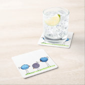 Drei Whimsikfarbene Vögel Rechteckiger Pappuntersetzer (Vor Ort)