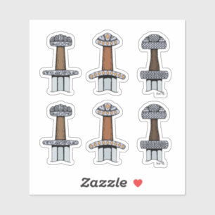 Drei Wiking Sword Hilts Aufkleber