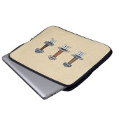 Drei Wiking Sword Hilts Laptopschutzhülle (Vorne Knopf)