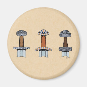Drei Wiking Sword Hilts Magnet