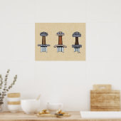 Drei Wiking Sword Hilts Poster (Küche)