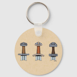 Drei Wiking Sword Hilts Schlüsselanhänger