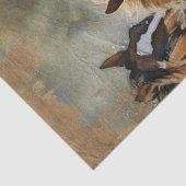 Drei wilde Pferde, die durch das Wasser schlängeln Seidenpapier (Detail)