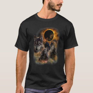Drei wilde Wölfe Howling Vollmond Wolf Howl Anim T-Shirt