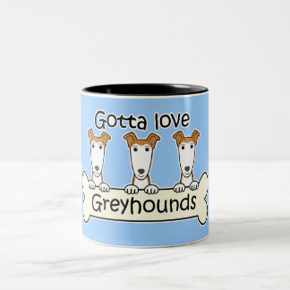 Drei Windhunde Zweifarbige Tasse