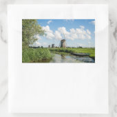 Drei Windmühlen und ein rechteckiger Aufkleber für (Tasche)