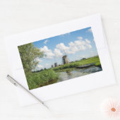 Drei Windmühlen und ein rechteckiger Aufkleber für (Umschlag)