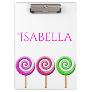 Drei wirbellose Lollly-Pop-Zwischenablage Klemmbrett