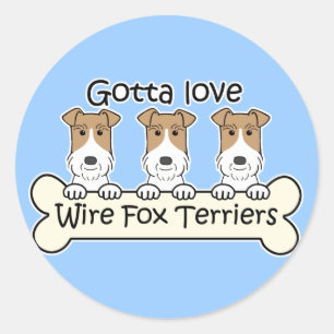 Drei Wire Fox Terrier Runder Aufkleber