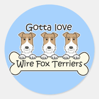 Drei Wire Fox Terrier Runder Aufkleber