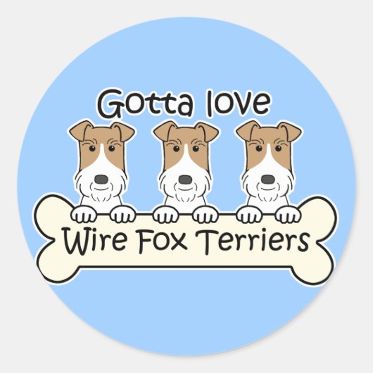 Drei Wire Fox Terrier Runder Aufkleber (Vorderseite)