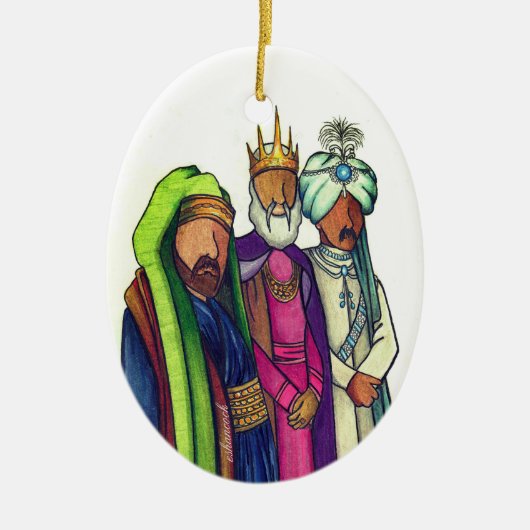 Drei Wisemen Keramik Ornament (Vorne)