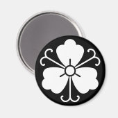 Drei Wisteria blüht mit Reben Magnet (Vorderseite/Rückseite)