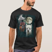 Drei Wolf-Mond-Parodie-T - Shirt des Lama-Mond-| (Vorderseite)