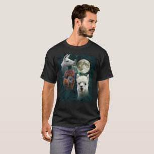 Drei Wolf-Mond-Parodie-T - Shirt des Lama-Mond-
