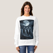 Drei Wölfe heulen bei Vollmond - Drei Wolf Sweatshirt (Vorne ganz)