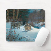 drei Wölfe im Winterwald Mousepad (Mit Mouse)