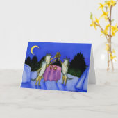 Drei Wolfen im Schnee Karte (Gelbe Blume)