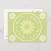 Drei Word-Zitate: Gesundheit ist Wohlstand~ Postkarte (Vorne/Hinten)