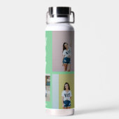 Drei Wörter Collage EDITABLE FARBFLasche Trinkflasche (Rückseite)