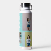 Drei Wörter Collage EDITABLE FARBFLasche Trinkflasche (Rückseite)