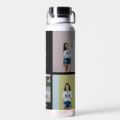 Drei Wörter Collage EDITABLE FARBFLasche Trinkflasche (Rückseite)