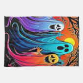 Drei wunderbare Halloween-Geisterdesign Geschirrtuch (Horizontal)