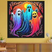 Drei wunderbare Halloween-Geisterdesign Leinwanddruck (Insitu (Wohnzimmer))