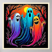 Drei wunderbare Halloween-Geisterdesign Poster (Vorne)