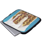 Drei Würstchen in den Brötchen Laptopschutzhülle (Vorne Knopf)