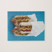 Drei Würstchen in den Brötchen Puzzle (Horizontal)