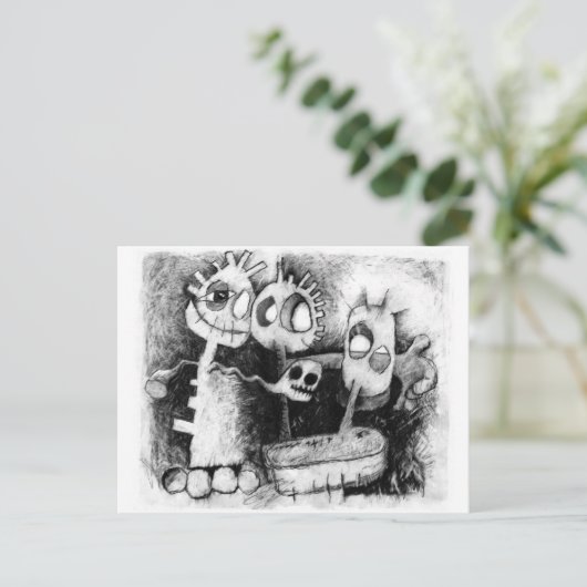 drei Zahlen Postkarte (Stehend Vorderseite)