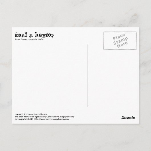 drei Zahlen Postkarte (Rückseite)