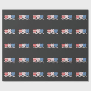 Drei Zähne Grafik Design 4. Juli Geschenkpapier
