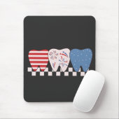 Drei Zähne Grafik Design 4. Juli Mousepad (Mit Mouse)