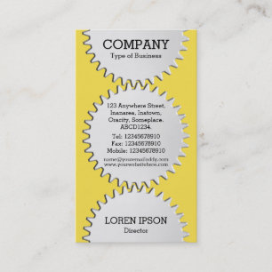 Drei Zahnradräder - #F5DD4B   gelb Visitenkarte