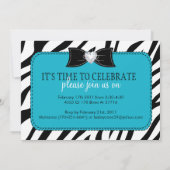 Drei - Zebra Geburtstagsparty Einladung (Rückseite)