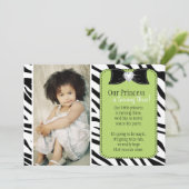 Drei - Zebra Geburtstagsparty Einladung (Stehend Vorderseite)