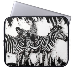 Drei Zebras beim Malen Laptopschutzhülle