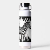 Drei Zebras beim Malen Trinkflasche (Rückseite)