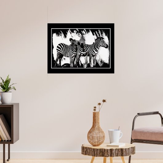 Drei Zebras malen Poster (Wohnzimmer 3)